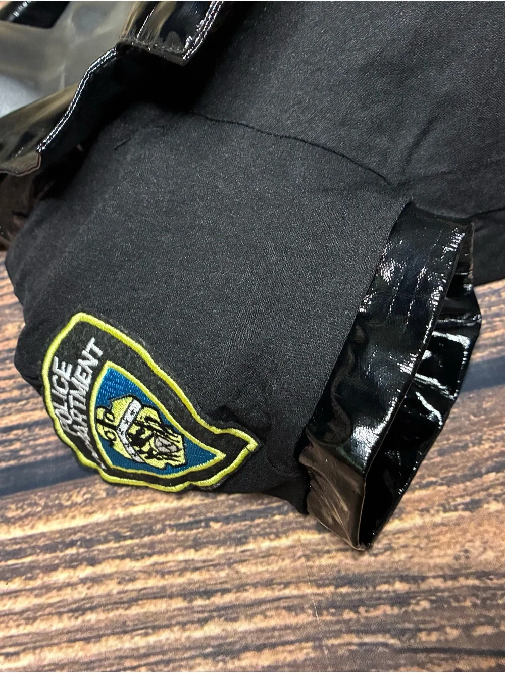 Police Black Women's Slim Fit with Shiny Collar size s-not a kids costume-